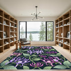 Lush Purple Pink Honeysuckle Garden Rug