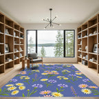 Lavender Cornflower Daisy Meadow Rug