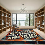 Distressed Industrial Orange Typography Urban Art Rug