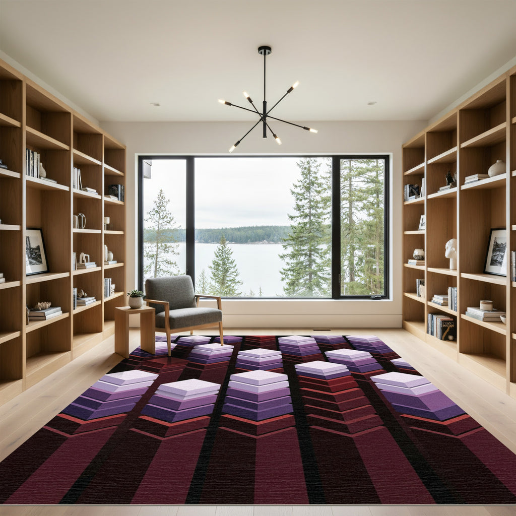 Layered Geometric Abstract Composition Rug