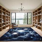 Celestial Midnight Cosmic Starry Sky Rug