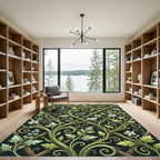 Verdant Vine Lattice White Bloom Rug