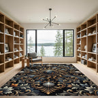 Celestial Gold Shell Baroque Medallion Rug