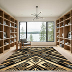 Tribal Arrows Gold Geometric Rug