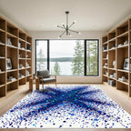 Deep Blue Scatter Organic Forms Rug