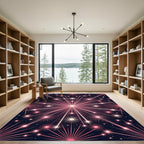 Radiant Pink Burst Starburst Rug