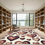 Layered Chocolate Heart Seamless Illustration Rug