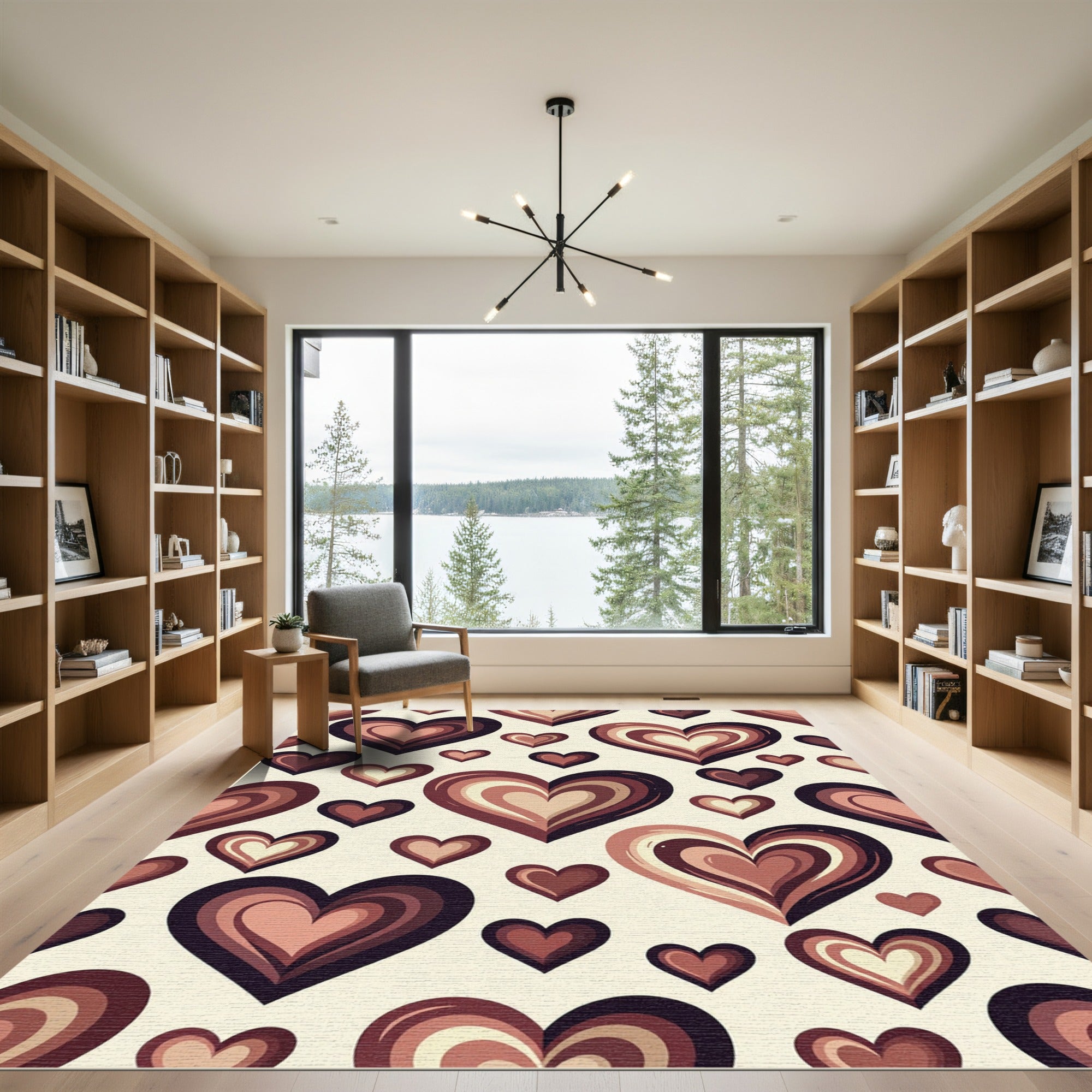Layered Chocolate Heart Seamless Illustration Rug