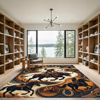 Rustic Western Rodeo Cowboy Horse Art Rug