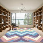 Multicolored Chevron Geometric Pastel Rug