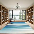 Minimalist Blue Abstract Seascape Gradient Rug