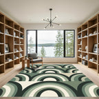 Sage Retro Mid Century Arch Backdrop Rug