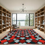 Three Tone Diamond Interlock Rug