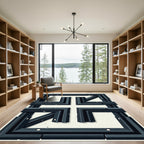 Dark Gray Cubic Maze Structure Rug