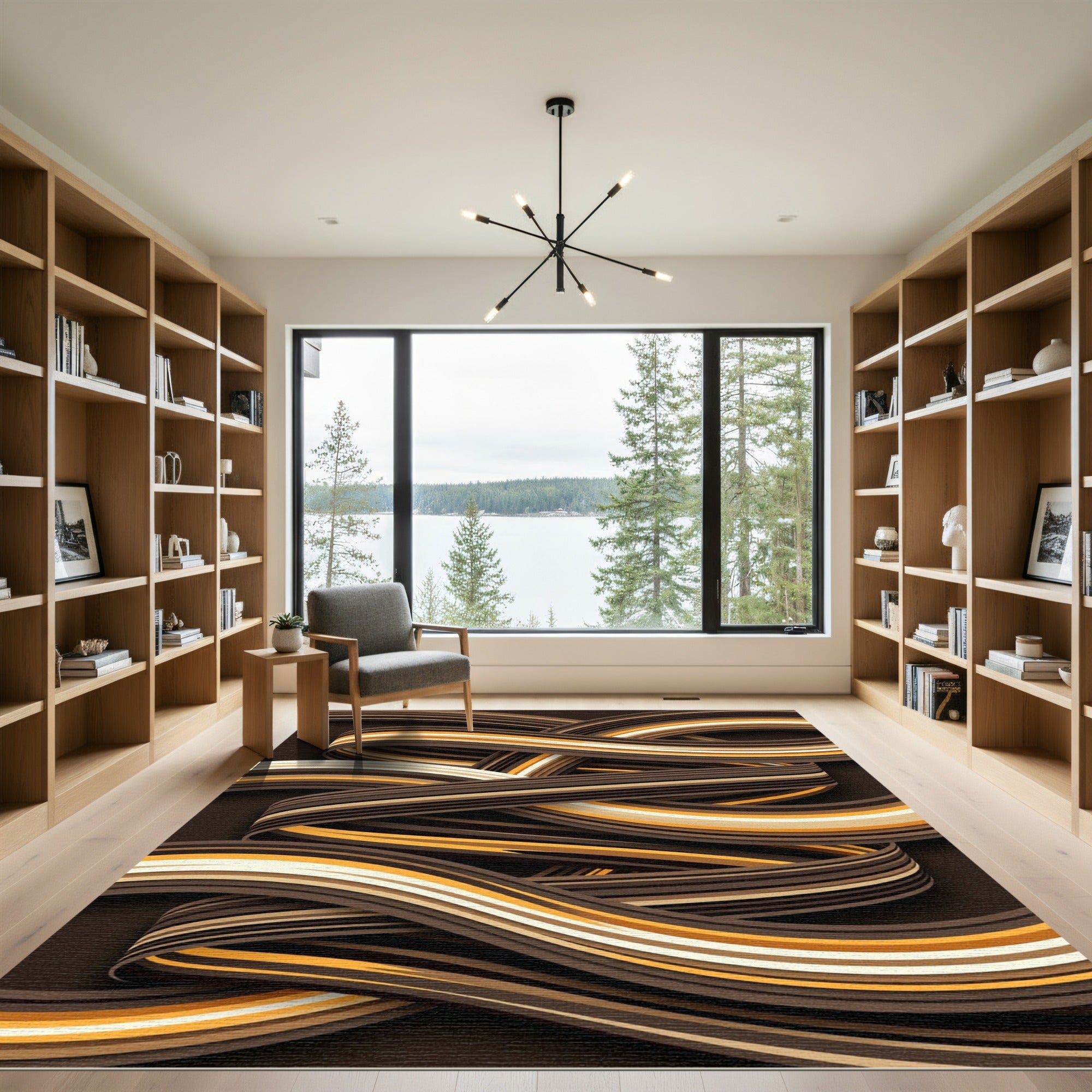 Earthy Toned Ribbon Swirl Rug