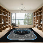 Modern Ice Hockey Rink Graphic Rug