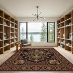 Ornate Gold Floral Empress Medallion Rug