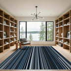 Indigo Blue Vertical Stripe Appeal Rug