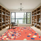 Terracotta Abstract Speckled Pebble Art Rug