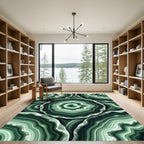 Green Banded Agate Slices Rug