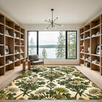 Vintage Daisy Clover Botanical Bouquet Rug