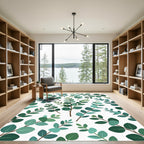 Lush Green Eucalyptus Botanical Art Rug