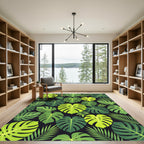 Tropical Monstera Foliage Green Rug