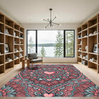 Pink Heart Mandala with Cupid Arrows Rug