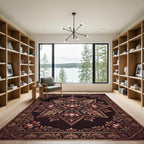 Elegant Mauve Lotus Star Medallion Rug
