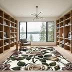 Vintage Sepia Tone Rose Garden Rug