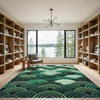 Emerald Green Concentric Scale Rug