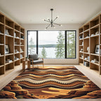 Wavy Desert Landscape Sunset Rug