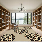Tawny Brown Leopard Spots Collage Rug