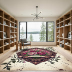 Vintage Floral Bouquet Baroque Medallion Rug