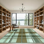 Sage and Olive Plaid Grid Rug