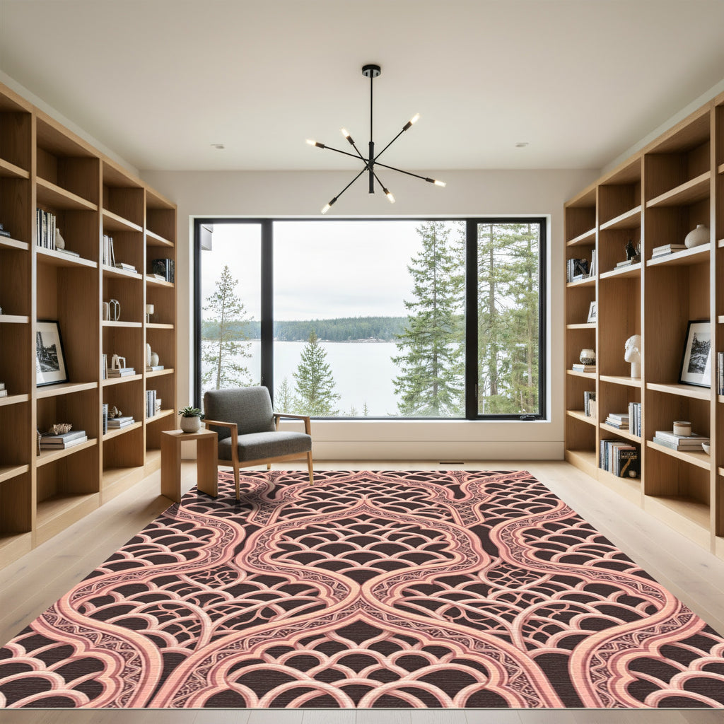 Rose Gold Lattice Arches Rug