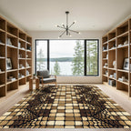Tan Reptile Scale Geometric Texture Rug