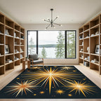 Golden Starburst Sunburst Explosion Rug