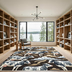 Whimsical Holstein Cow Earthy Sky Rug