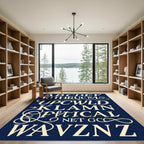 Vintage Cream Serif Typography Rug