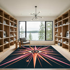 Mystic Pink Orange Radial Eye Rug