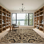 Golden Interlocking Star Medallion Rug