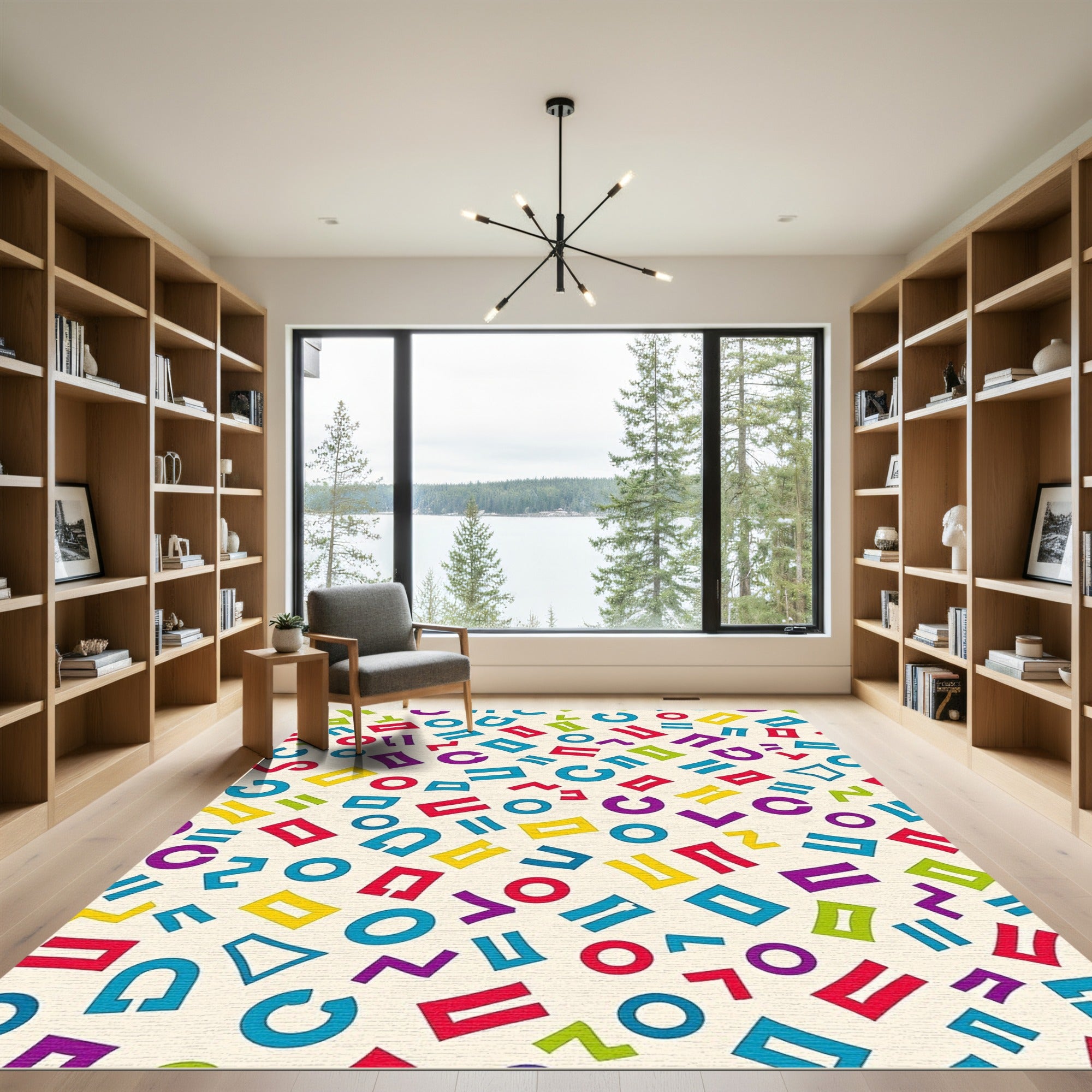 Colorful Geometric Abstract Shapes Rug