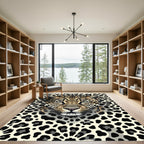 Majestic Leopard Close-up Cream Black Rug