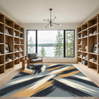 Bold Abstract Brushstroke Stripe Rug