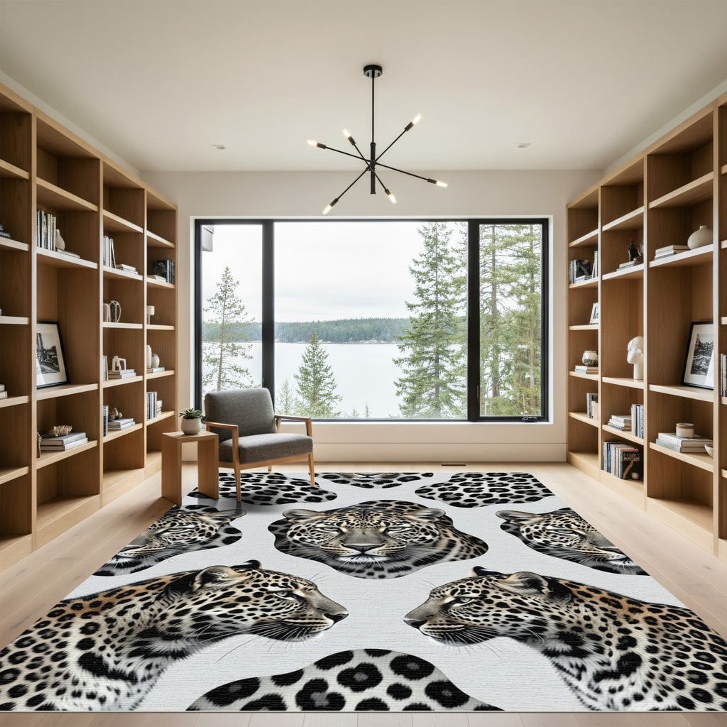 Leopard Head Spotted Animal Creature Rug