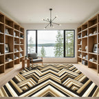 Golden Brown Gradient Chevron Layers Rug