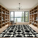 Bold Monochromatic Electric Starburst Area Rug