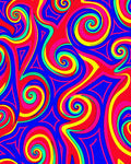 Vibrant Psychedelic Swirl Abstract Rug