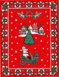 Christmas Village Santa Claus Driving Rug